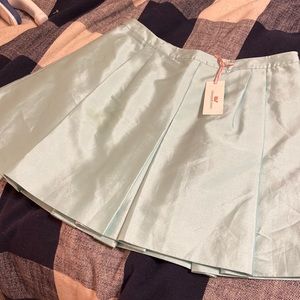 NWT Vineyard Vines Pleated Silk Cotton Skirt in crystal blue size 8